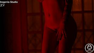 Goth emo teen strips pierced nipples in ripped clothes world