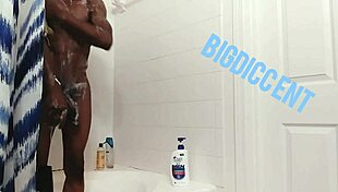 quick shower stroke session building up this throbbing dick off the clock