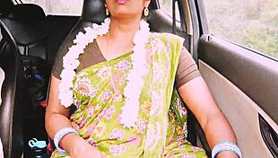 Indian Aunty's Big Natural Tits Bounce as She Fucks English Boy with Dirty Telugu Talk!