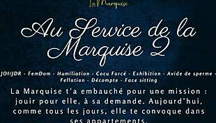 he serves the marquise in french femdom joi