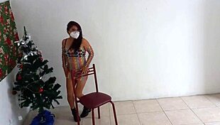 Colombian Latina Stepmom Dances Seductively in Lingerie Exposing Delicious Vagina at Christmas!