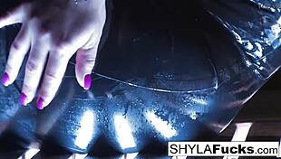 shyla stylez lights up while teasing her big tits in sexy smoking fetish play