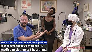 i'm rina at my yearly checkup spreading shaved pussy for the nurse