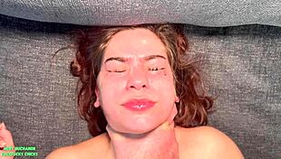 kaitlyn kox gags on rough deepthroat face fuck with slaps spit piss and hard pussy pounding