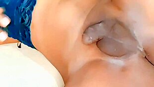 caged petite indian shemale bound in bdsm gets anal fucked with big cock dildo to assplay orgasm