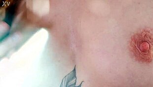 Tattooed blonde Penny Archer gags on cock in rough face fuck