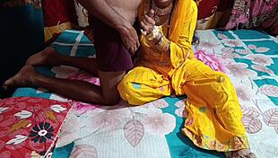Indian bhabhi sucks stepbrother then takes anal creampie doggystyle in bathroom. Hindi moans echo.