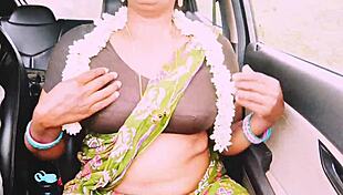 Indian Aunty's Big Natural Tits Bounce as She Fucks English Boy with Dirty Telugu Talk!