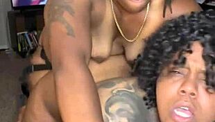 Damn check these ebony faces moaning doggystyle pounding