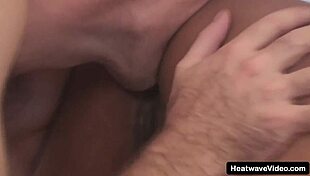 Black Tattooed Slut Fingers Pussy Before White Cock Pounds Her Hard.