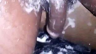 19YO Boy Shaves Big Black Monster Cock Masturbating