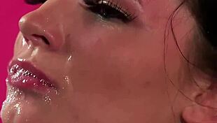 i'm splattered with hot cum on my face and i slurp every sticky drop down oh god it's everywhere