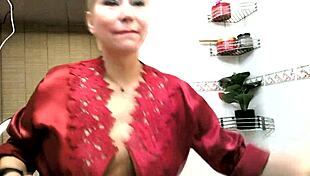 i cum so hard in moscow bathroom shovin huge dildo deep then blowjob on my big tits