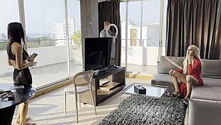 Stylish Horny Ladyboy in Red Fucks Client Candy Deep