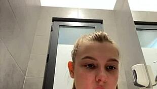 what happens when teen squirts wildly in the changing room mirror