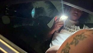 Lil d rides his fat ass christmas slut in car? Cumshot covers her sloppy cheeks pt 2