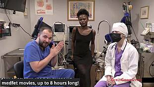 i'm rina at my yearly checkup spreading shaved pussy for the nurse