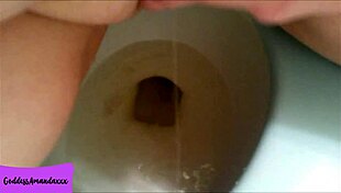 shaved pierced milf pussy pees in bathroom homemade clip