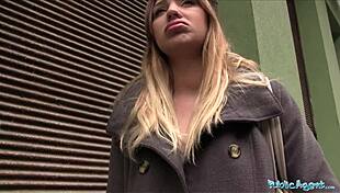 hot model gets fucked outdoors for cash by public agent pov