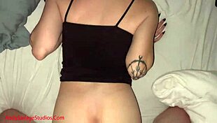 i couldn't resist trying anal with my petite goth girl closeup creampie finish