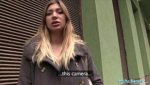 hot model gets fucked outdoors for cash by public agent pov