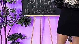 This sexy milf slips into her leather harness suit teasing every curve homemade style.