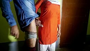 hey schoolgirl trades exam paper for guard's hard cock creampie pounding