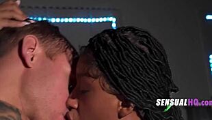 ebony gym pickup turns hardcore cowgirl ride rough workout fuck