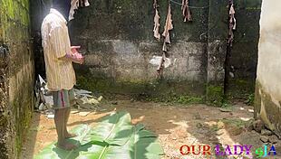 first time outdoor hardcore on plantain leaves ebony babe rides monster bbc doggystyle creampie squirt 😍🍆🌿💦