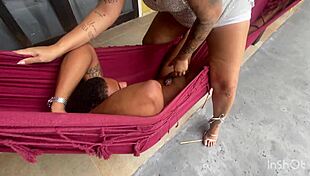 Married blonde sneaks out to the open sky for black cock pounding on the hammock full vid on red