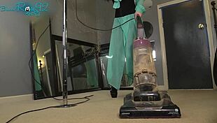 milf housewife vacuums her juicy ass in tight hobble boots fetish