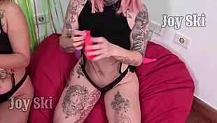 curvy brazilian girls rub balloons and bodies in steamy birthday lesbian play