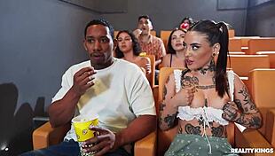 brunette latina with bubble butt tattoo piercing heels gives pov handjob cumshot facial