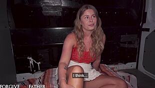 cheating blonde samantha joiner bends over for stranger's big cock creampie doggystyle then missionary outdoors with scottish beauty