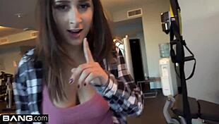 oh man, teen ashley adams just can't resist public gym pounding