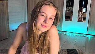 teen webcam girl stuffs tail anal plug deep in ass