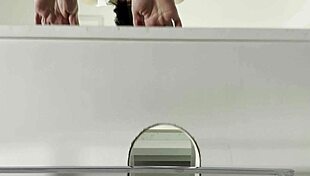 i'm so horny watching this petite brunette in miniskirt get ignored in bathroom