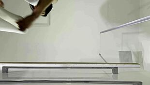 i'm so horny watching this petite brunette in miniskirt get ignored in bathroom