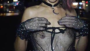 hairy upskirt flashing teases in public trick or treat