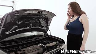 Alex's Car Breaks Down Neighbor Pounds Her Wet Cunt Hard!