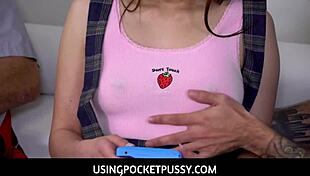 Stepdad grants freeway fun using pocket pussy with eager stepbro