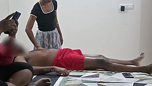 guy flashes throbbing cock to unsuspecting massage girl up close