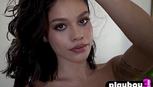 check out this latina milf model's natural big tits fully exposed naked body