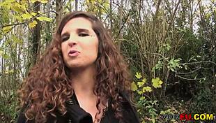 vodeu picks up chubby french brunette for bent over lingerie assfucking threesome