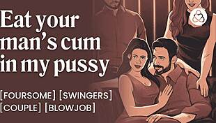 Wanna watch hubby share me in swinger orgy creampie lesbian feast?