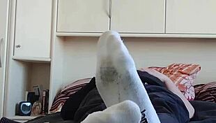 wanna see my white sneaker socks up close for foot fetish fun?