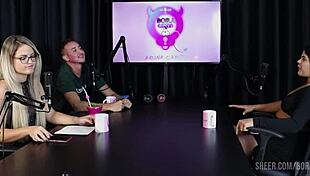 Val Mineirinha's Bora Cast compilations with Bruna Carlos in sheer red lingerie