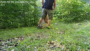 paraded pig slut humiliated outdoors walks park on leash for master
