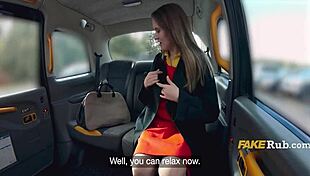 Russian Taxi Hottie Delivers Backseat Anal in Public Ride