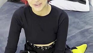 What secrets does tiny emo goth teen reveal in casting interview before creampie filling?